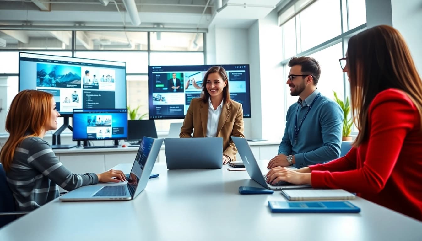 Website erstellen lassen durch kreatives Team in modernem Arbeitsumfeld.