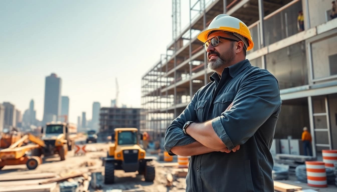 Manhattan General Contractor managing a busy construction site with skilled workers and equipment.