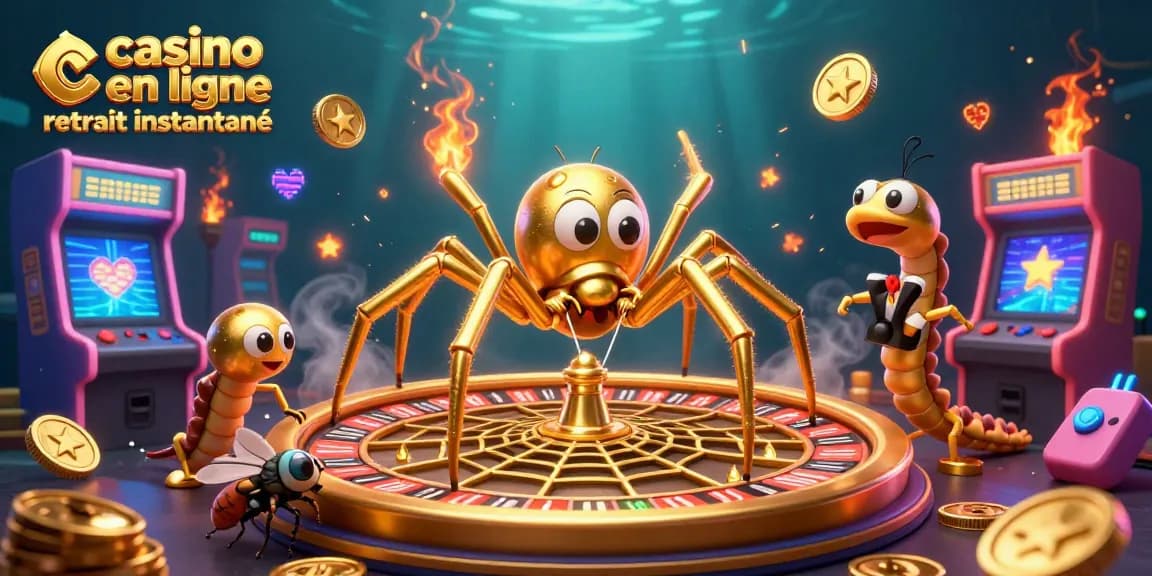 Placement de paris au casino en ligne retrait instantané avec une araignée dorée captivante.