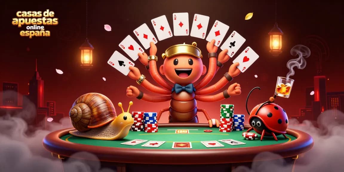 Captura la emoción en las casas de apuestas online España con personajes vibrantes y elementos de juego.