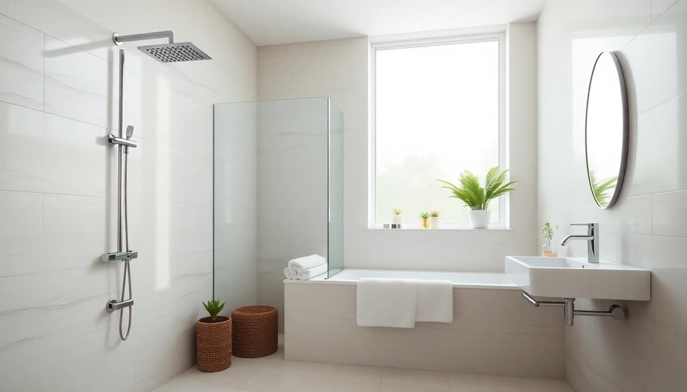 Experience the beauty of elegant showers au with sleek design and modern fixtures in a serene bathroom setting.