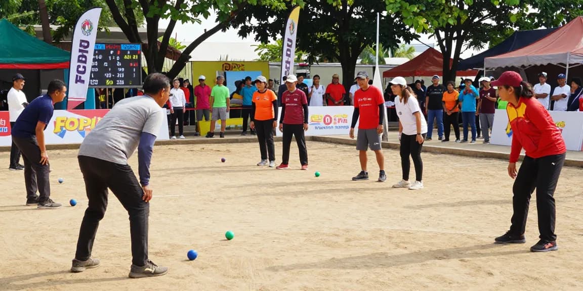 Meriah pertandingan petanque di fopikotabontang.org dengan pemain beragam dan suasana ceria.
