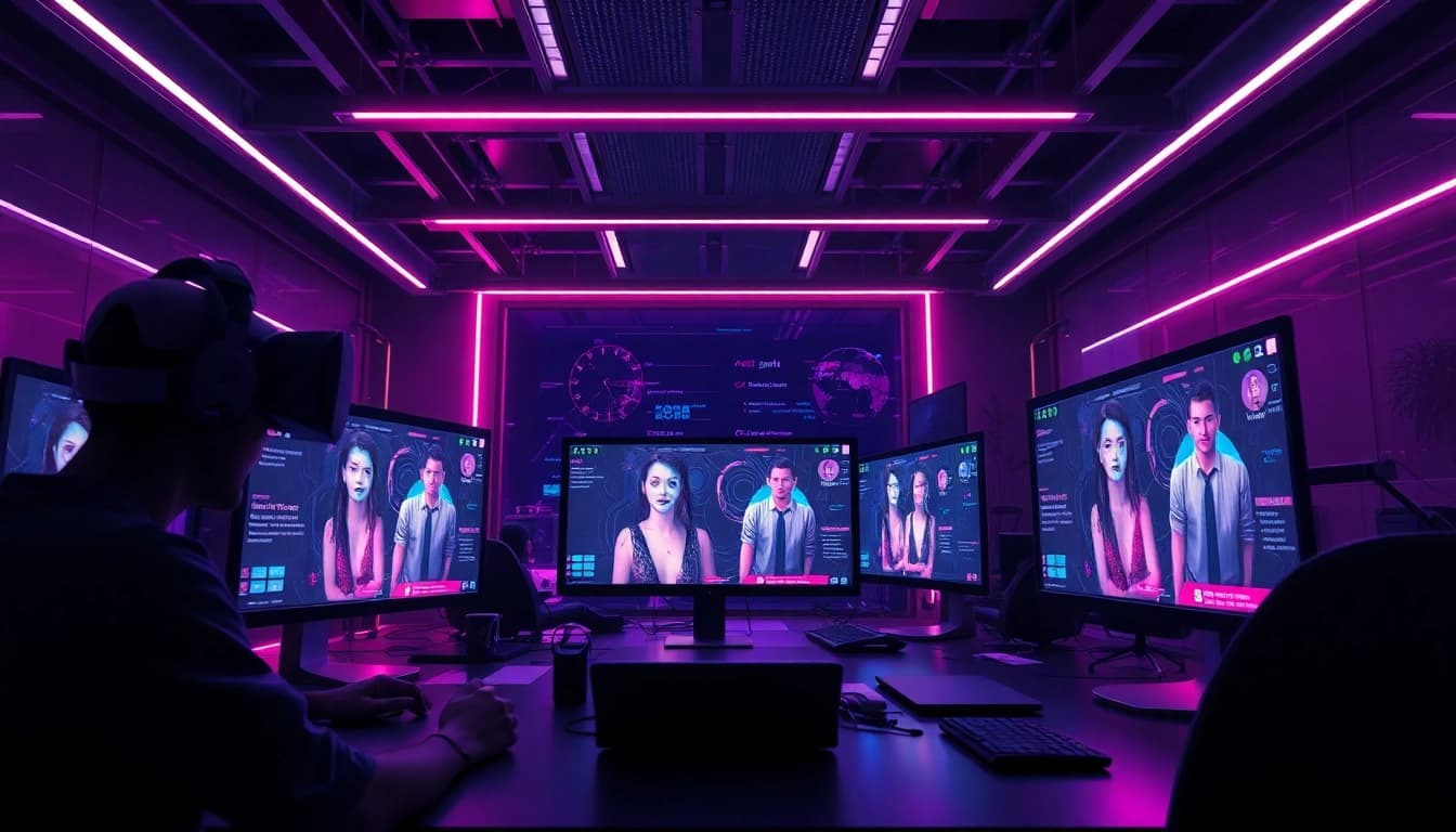 Experience the best nsfw ai in a futuristic setting with immersive technology and user interactions.