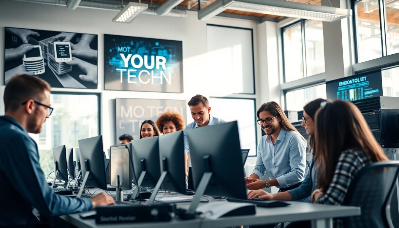 Engaged IT team providing managed it services lakeland in a modern office.