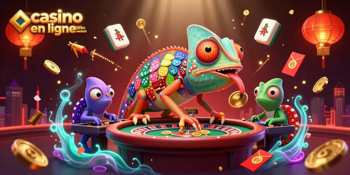 Casino en ligne retrait instantané : attraper des gains avec un caméléon des jeux et des éléments colorés.