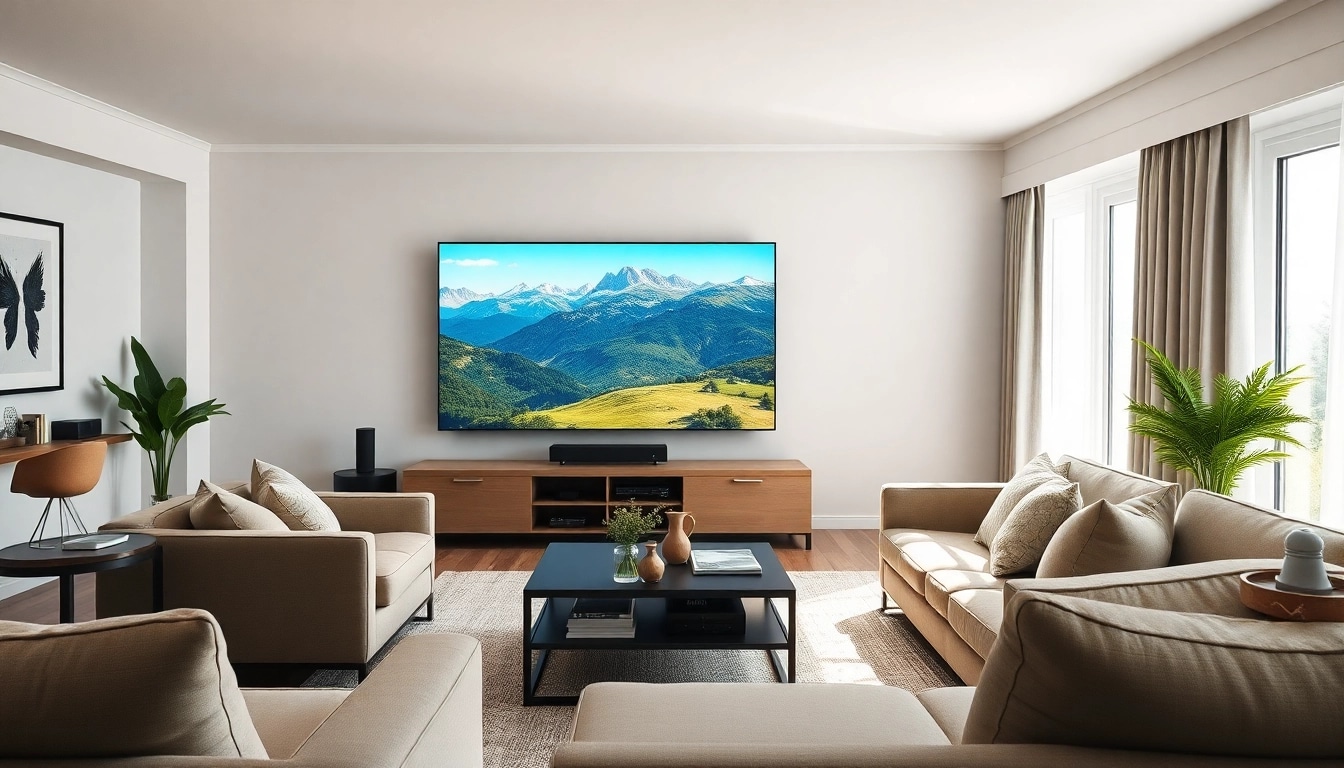 Experience premium entertainment with Suisse IPTV in a modern home cinema setup showcasing high-definition technology.