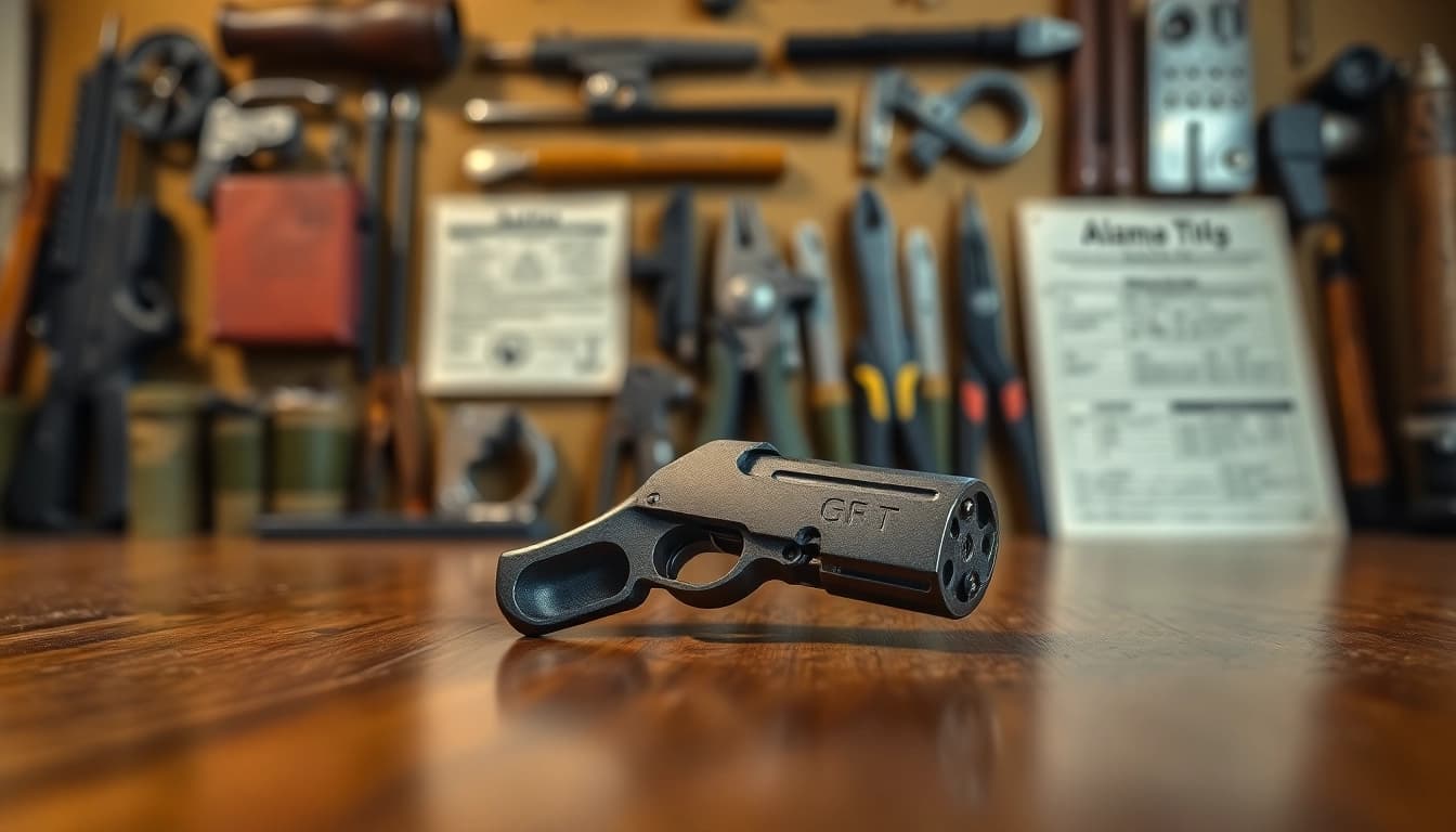 Feature the alamo 15 trigger 3 position highlighting its design and features on a wooden table.