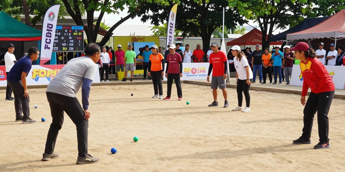 Meriah pertandingan petanque di fopikotabontang.org dengan pemain beragam dan suasana ceria.