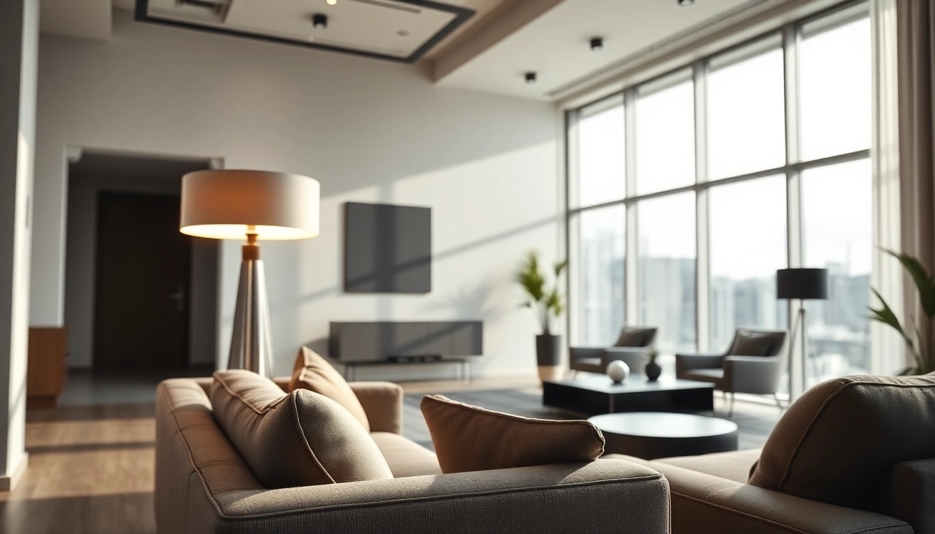 Sleek Illumination accentuates a modern interior with elegant furniture and natural light.