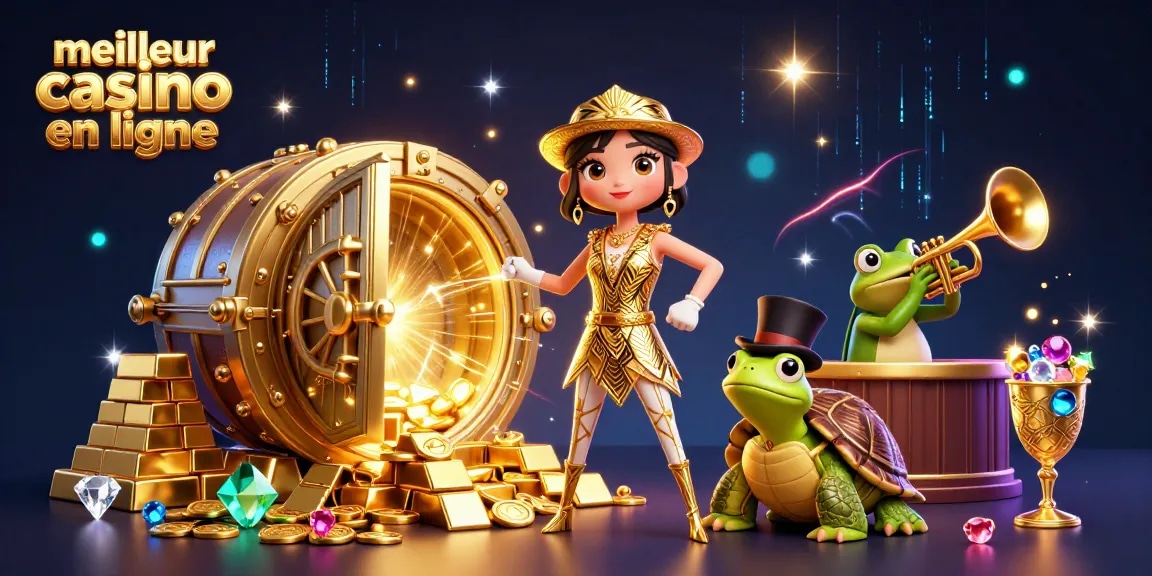 Jouer au meilleur casino en ligne avec des personnages amusants au milieu de bijoux et d'or.