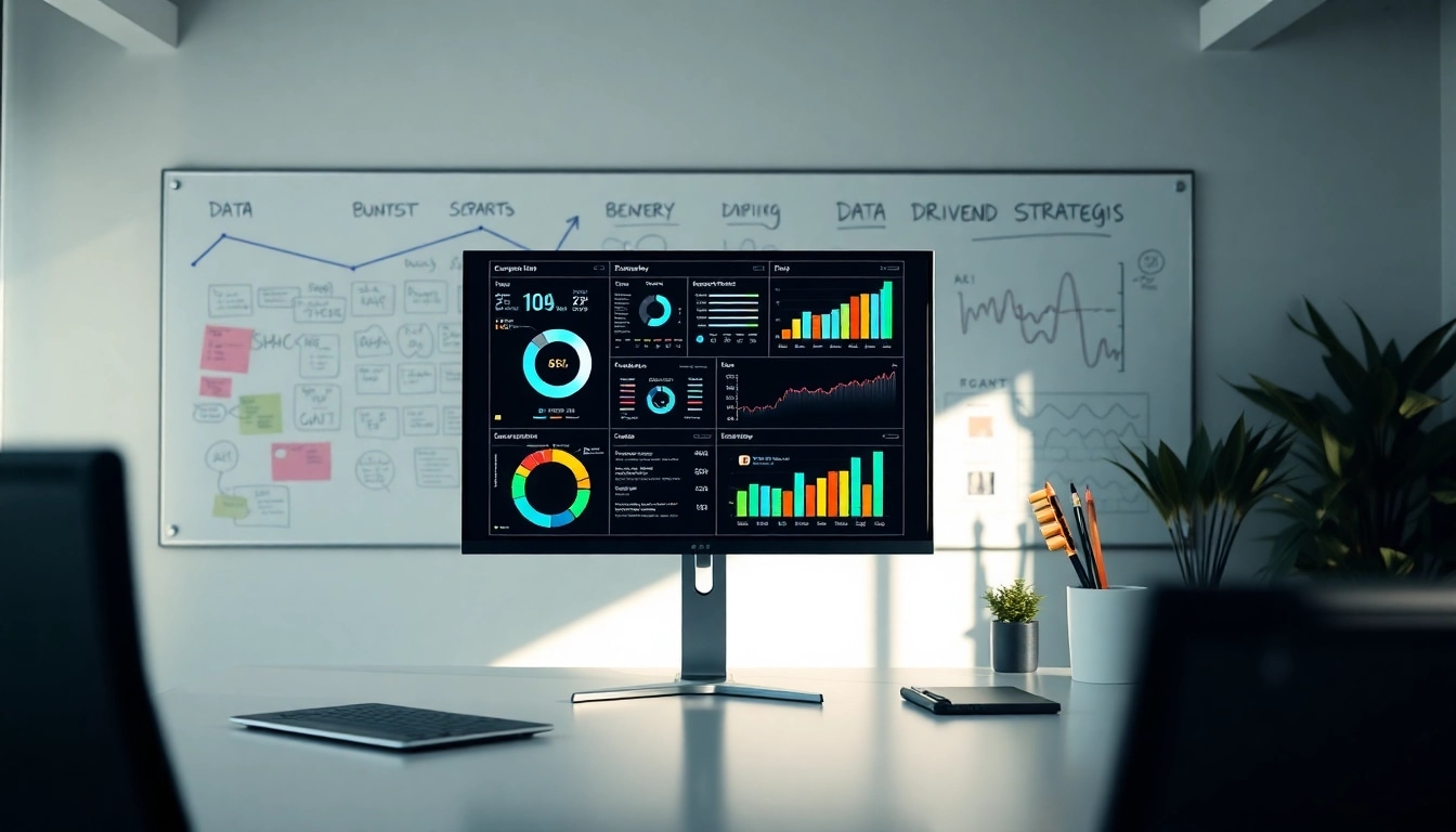 Analyze AI for competitor analysis data in a modern workspace setting with insightful visuals.