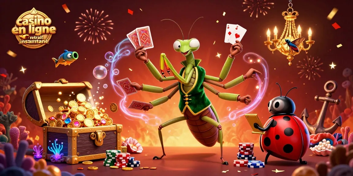 Jouez dans un casino en ligne à retrait instantané avec des personnages colorés et des éléments de jeu palpitants.