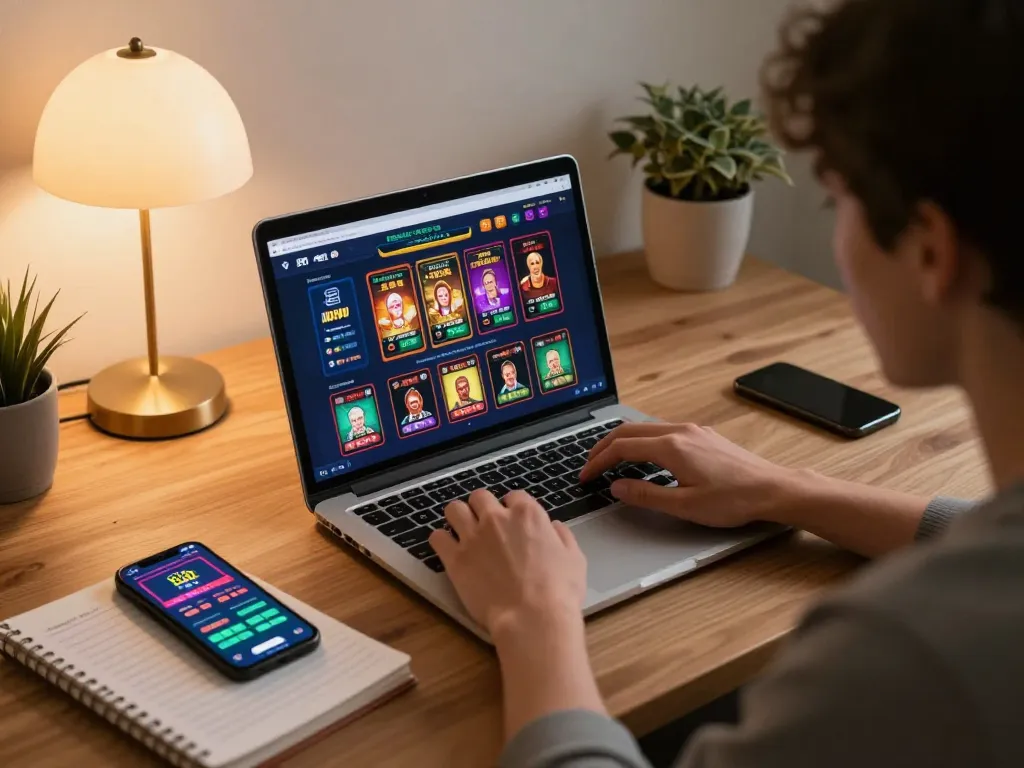 Player engaged in online casino gaming on 388bet with strategic notes and mobile app nearby.