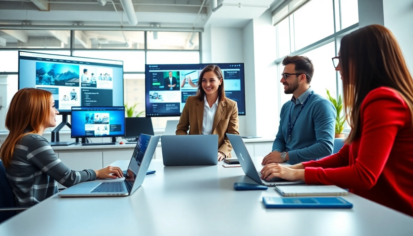 Website erstellen lassen durch kreatives Team in modernem Arbeitsumfeld.