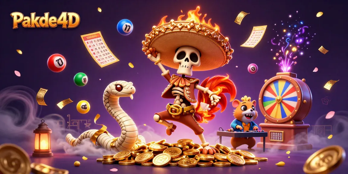 Experience explosive wins with Pakde4D, featuring lively 3D characters celebrating on golden coins.