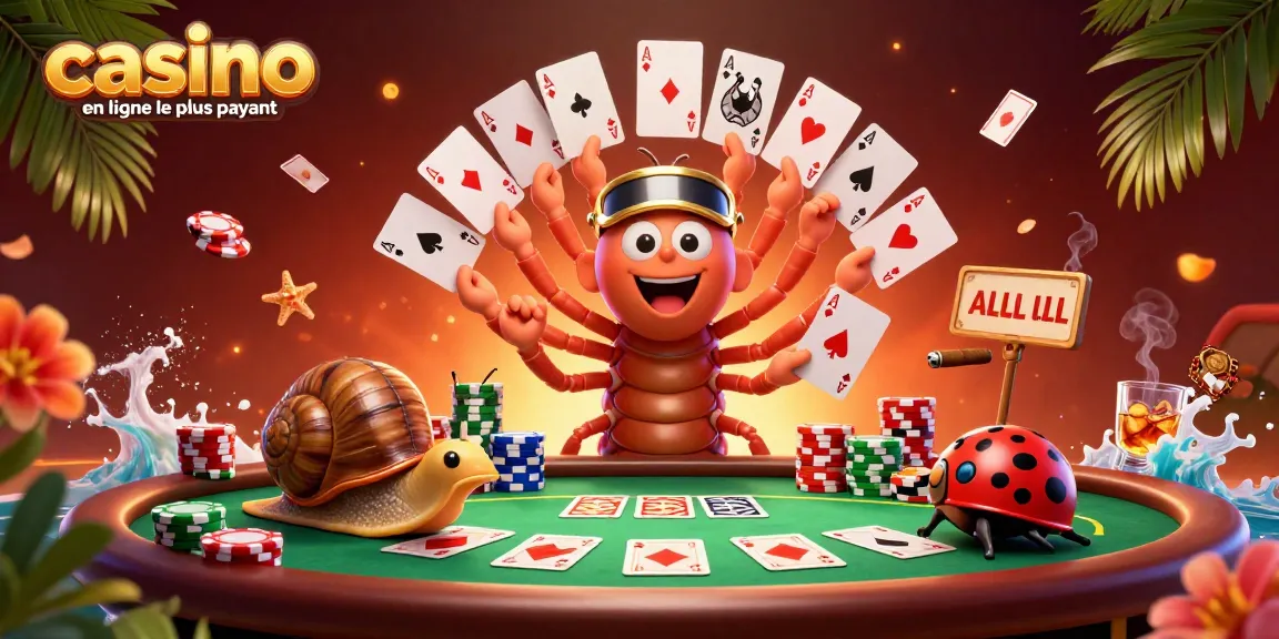 Casino en ligne le plus payant : scène animée de poker avec un dealer et des personnages fascinants.