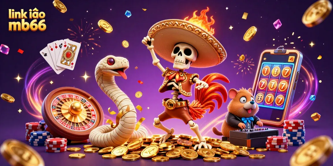 Spin and win at link vào mb66 with festive characters dancing on gold coins!