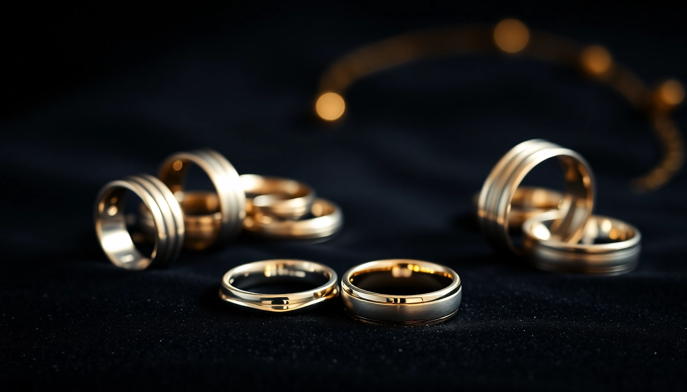 Showcase of stunning mens wedding rings highlighting exquisite craftsmanship and design.