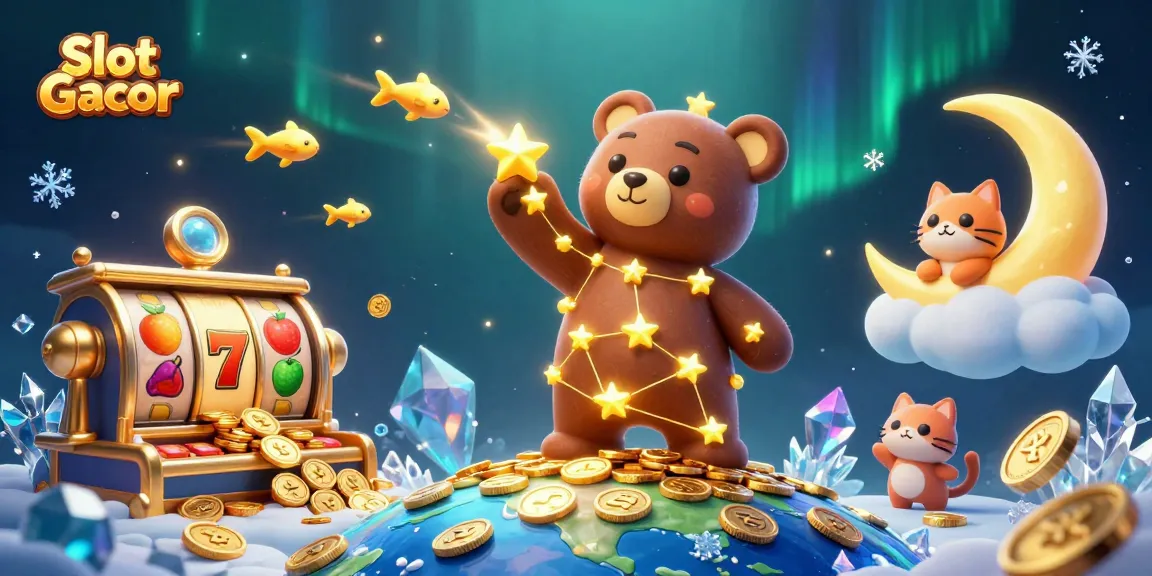 Mainkan Slot Gacor dengan fitur menarik dan simbol keberuntungan dalam ilustrasi 3D
