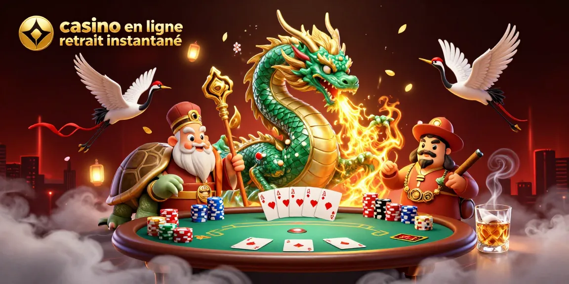 Visitez le casino en ligne retrait instantané avec un dragon émeraude, une tortue sage et des grues chanceuses.