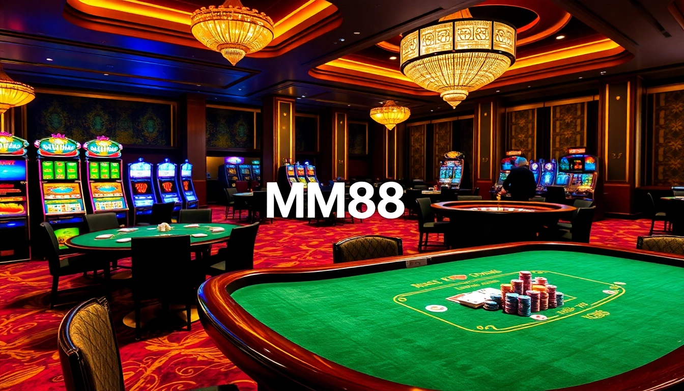 Experience the excitement of MM88 with vibrant casino tables and engaging gambling activities.