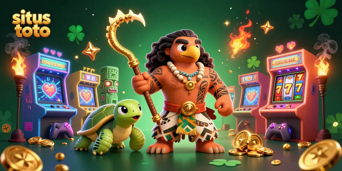 Engage with situs toto and spin the reels in a vibrant casino-themed illustration.