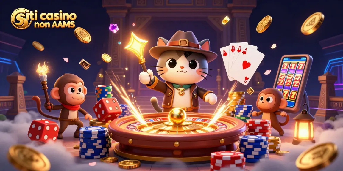 Gioca nei siti casino non AAMS e scopri tesori d'oro in un'illustrazione vivace e dinamica.