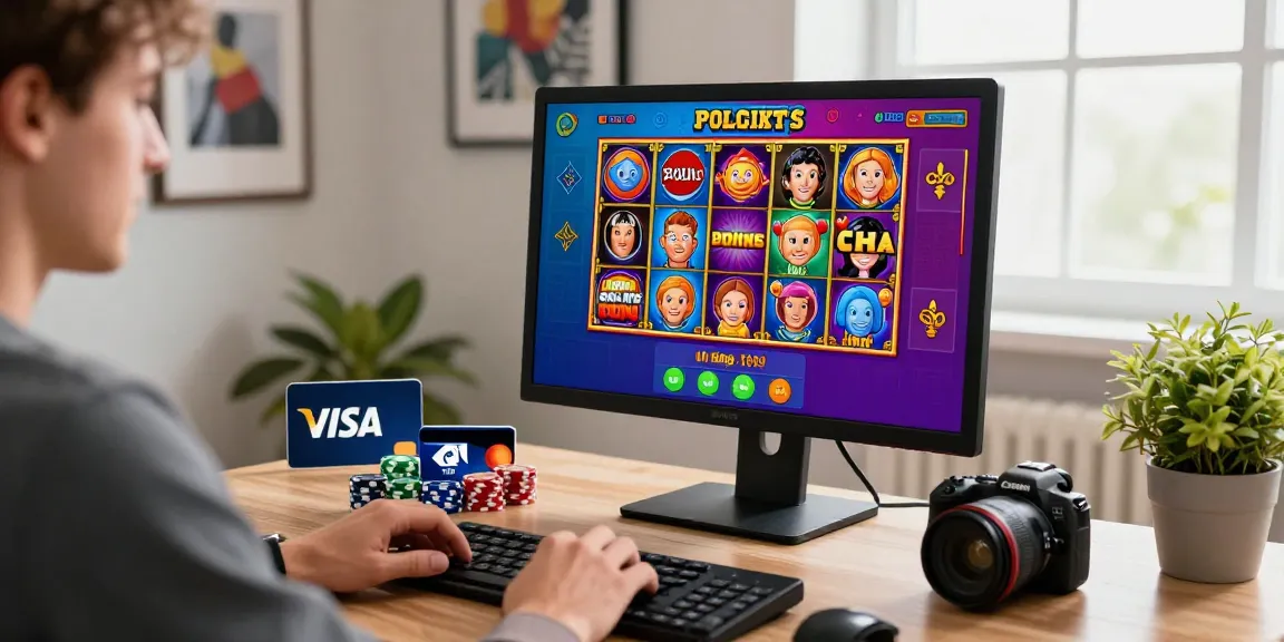Player experiencing the thrill of credit card casinos at scoarch.org.uk, engaging with vibrant game graphics and payment options.