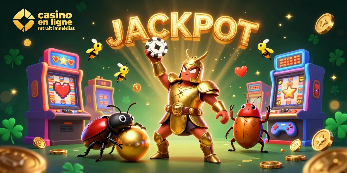 Retirez vos gains rapidement avec le casino en ligne retrait immédiat, affichant un jackpot gagné.