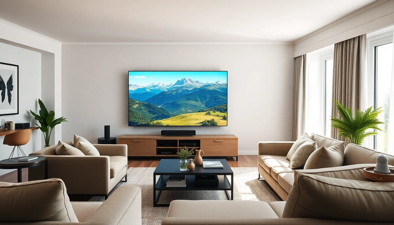 Experience premium entertainment with Suisse IPTV in a modern home cinema setup showcasing high-definition technology.