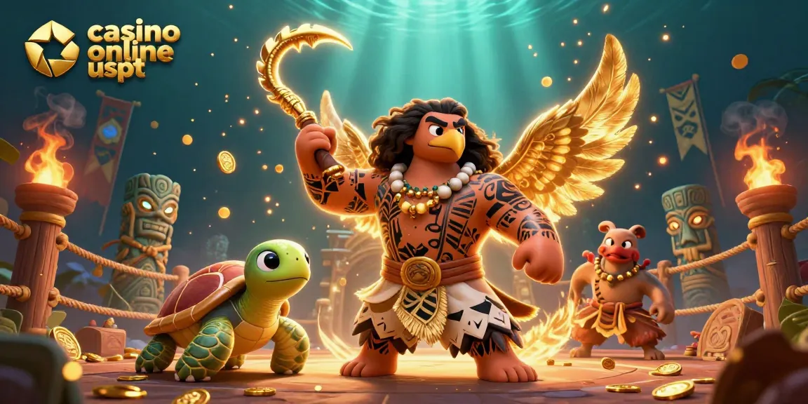 Gioca nei casinò online usdt con il demigod hawk e la tartaruga in un'illustrazione 3D vibrante.
