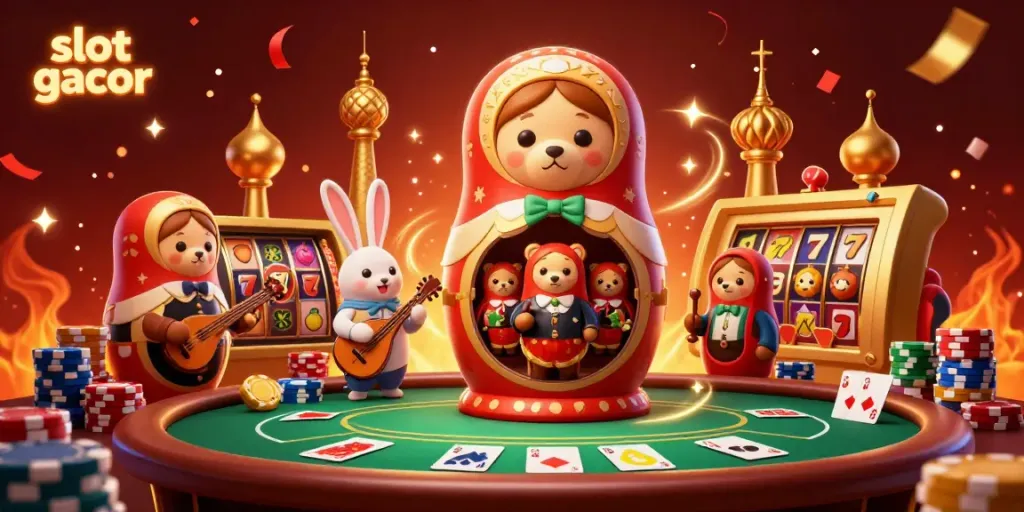 Bermain slot gacor dengan karakter unik di kasino yang penuh warna.