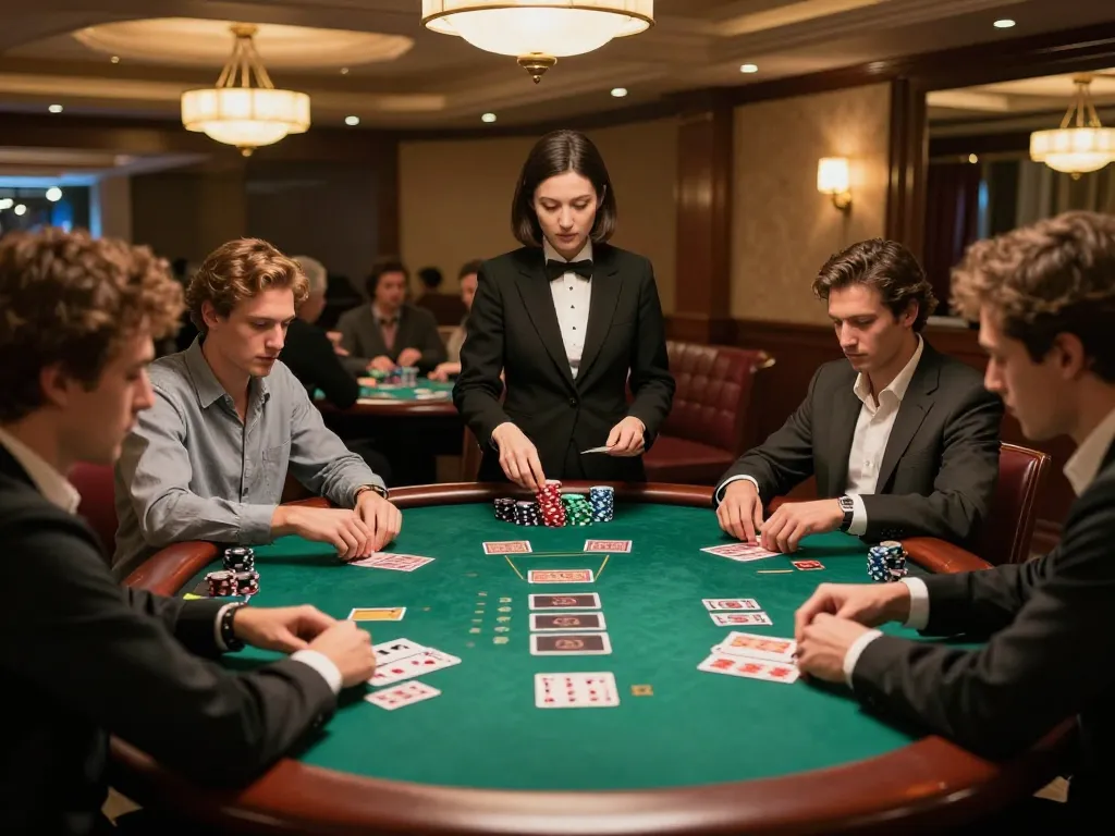 Playing blackjack at open888 casino with intense focus on strategy and dealer interaction.
