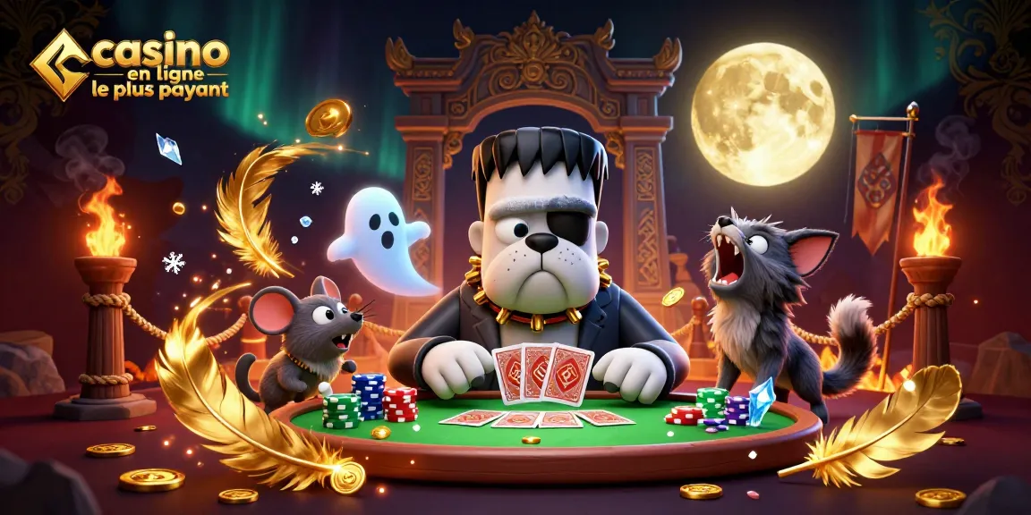 Gagnez avec le casino en ligne le plus payant dans un univers fantastique avec un bulldog Frankenstein.