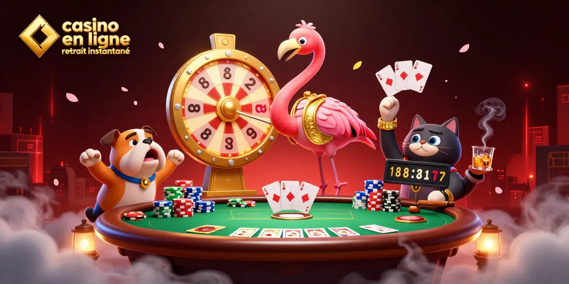 Gagnez au casino en ligne retrait instantané avec une machine à sous et un hôte de jeu animé.