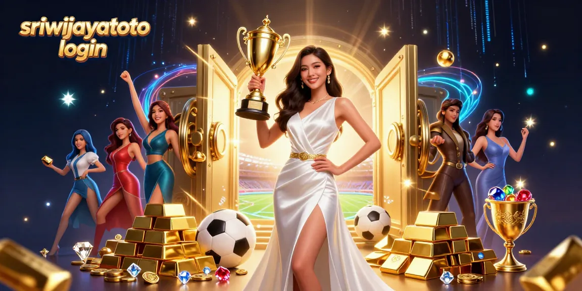 Sriwijayatoto login to win big with a confident Asian woman celebrating in a casino scene.
