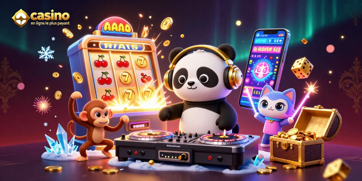 Exploration des symboles de casino en ligne le plus payant avec un DJ panda et des scènes festives.