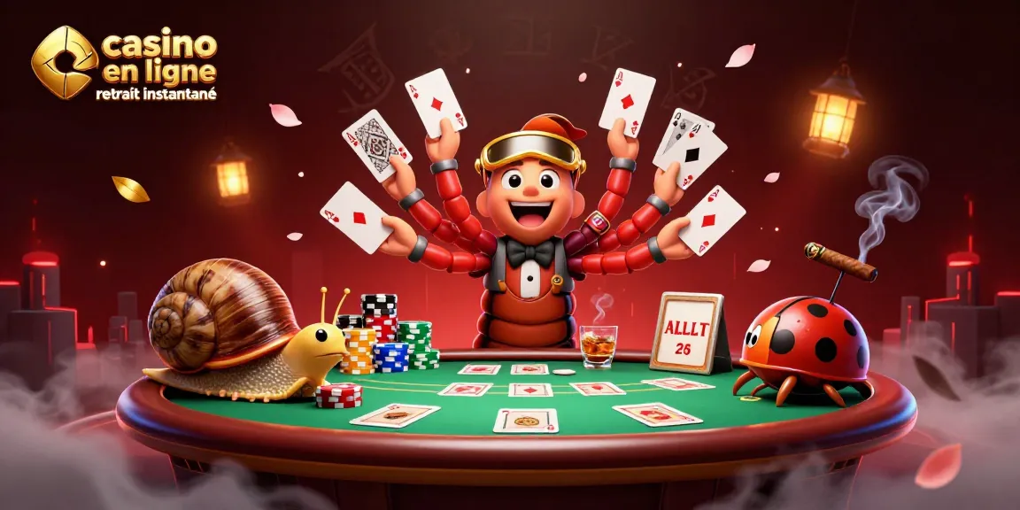 Casino en ligne retrait instantané avec des personnages caricaturaux en jouant au poker