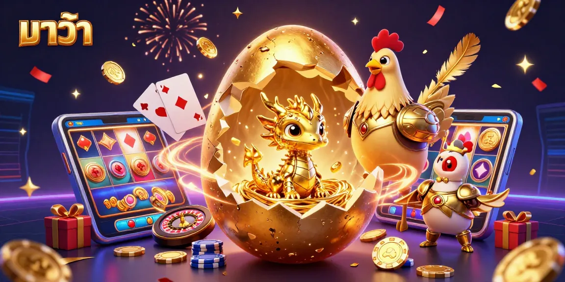 Baccarat champions celebrate with gold dragon and poker chips amid a festive casino atmosphere.