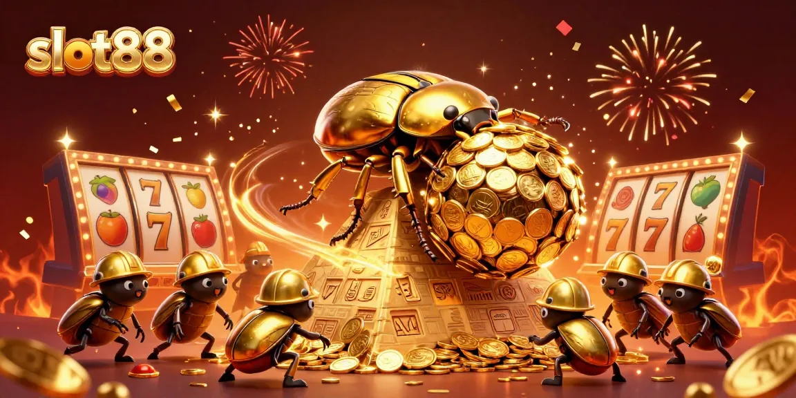 Putaran slot88 yang mengasyikkan dengan karakter beruang komodo emas menggelindingkan koin.