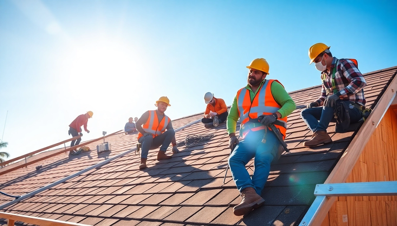 Engaging roofing apprenticeship scene showing trainees on a construction site.