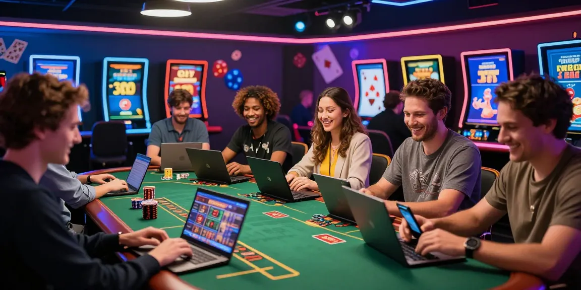 Exciting online casinos that accept credit cards with diverse players enjoying live dealer games and vibrant atmosphere.