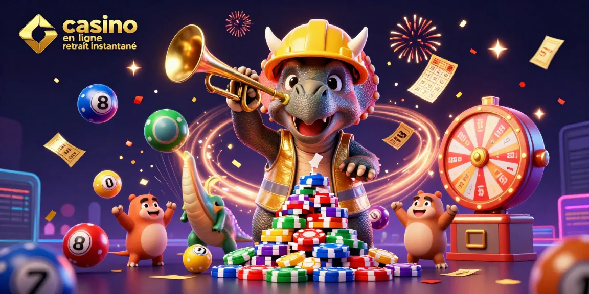 Découvrez le casino en ligne retrait instantané avec un triceratops et des éléments de jeu colorés.