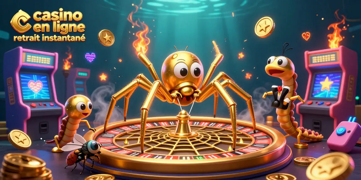Placement de paris au casino en ligne retrait instantané avec une araignée dorée captivante.