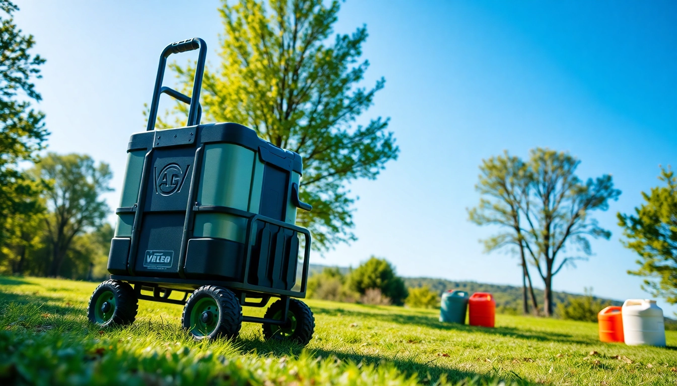 Using a Fuel Caddy to efficiently transfer fuel in an outdoor environment.