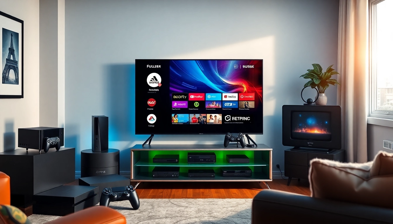 Effortlessly streaming Suisse IPTV on a smart TV with vibrant visuals and modern setup.
