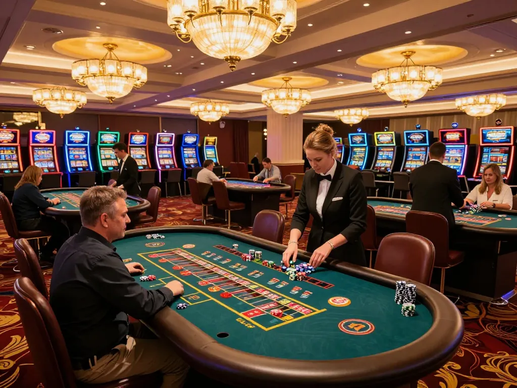 Players placing bets at jmb88's roulette tables, capturing the excitement of casino gaming.