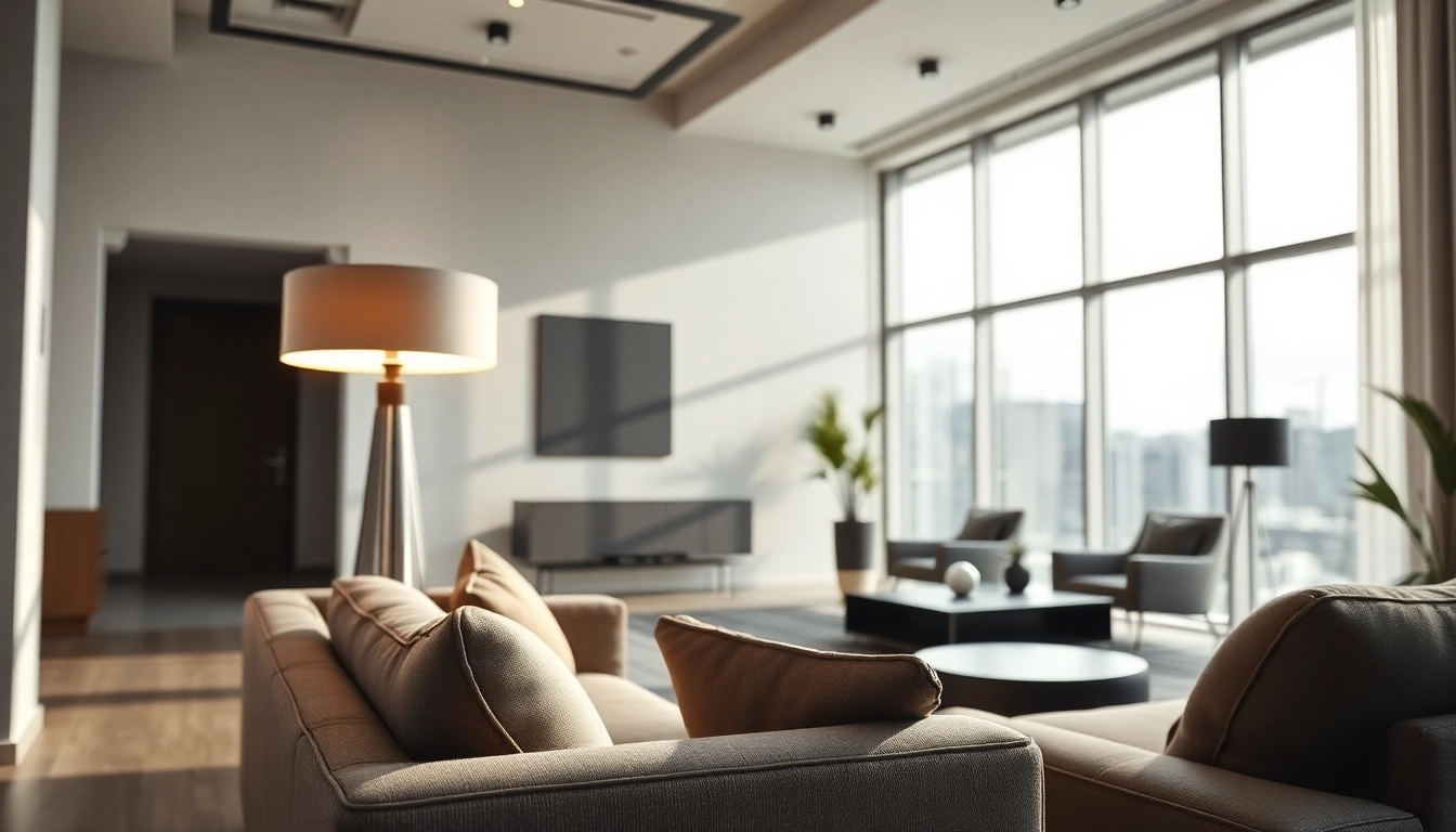 Sleek Illumination accentuates a modern interior with elegant furniture and natural light.