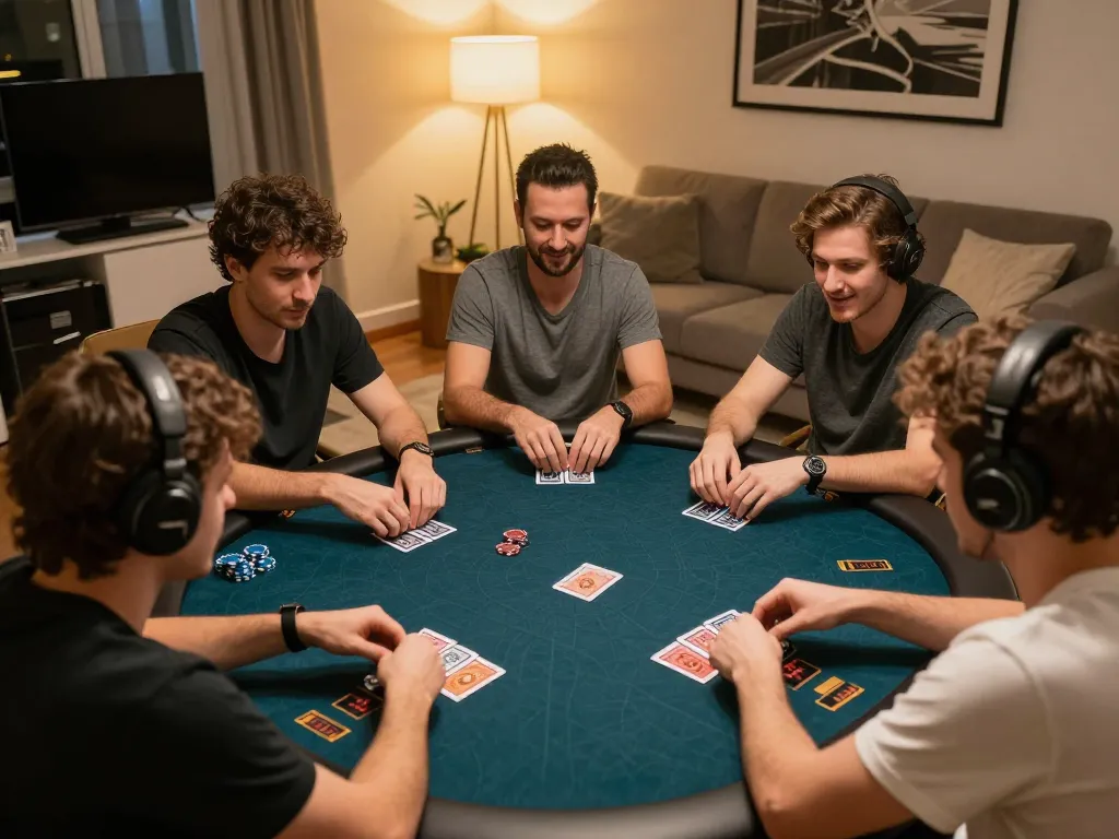 Exciting online poker session on cm88 com with players deep in strategy and action.