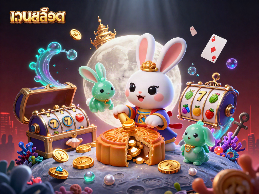 Engage with exciting เว็บสล็อต and uncover treasures in a vibrant 3D casino scene.